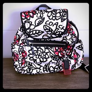 Coach Poppy Daisy Graffiti Backpack